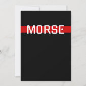 Silent Signal Morse Code Red Line Design Einladung (Vorderseite)