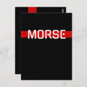 Silent Signal Morse Code Red Line Design Postkarte (Vorne/Hinten)