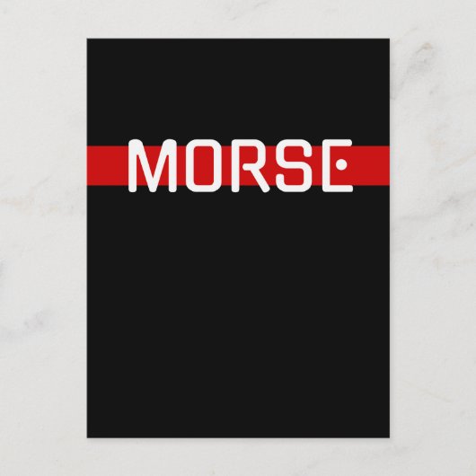 Silent Signal Morse Code Red Line Design Postkarte (Vorderseite)