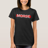 Silent Signal Morse Code Red Line Design T-Shirt (Vorderseite)