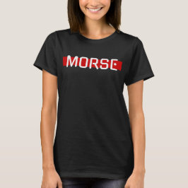 Silent Signal Morse Code Red Line Design T-Shirt