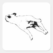 Silent Sleigh-Eve Stretch Quadratischer Aufkleber (Vorderseite)