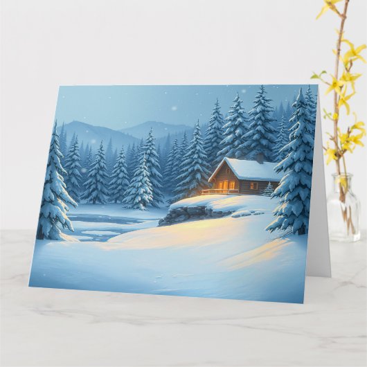 Silent Snow Karte (Gelbe Blume)