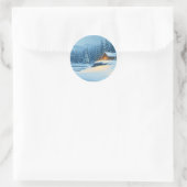 Silent Snow Runder Aufkleber (Tasche)