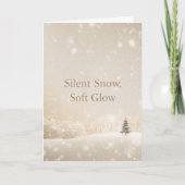 Silent Snow, Soft Glow;Minimalist ElegantChristmas Karte (Vorderseite)