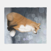 Silent Snowfall Fox Fleecedecke (Vorderseite (Horizontal))