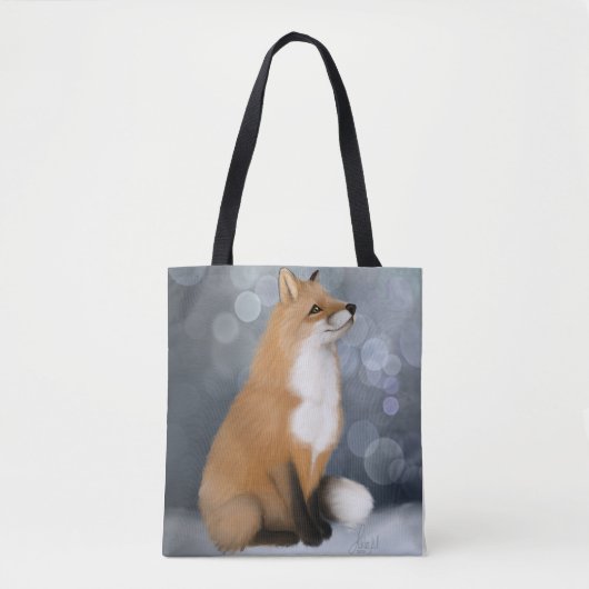 Silent Snowfall Fox Tasche (Vorderseite)