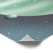 Silent spaceport overlooking an unknown planet. poster (Ecke)