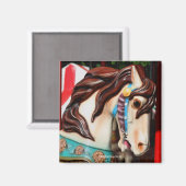 Silent Steed Carousel Horse Fotografy Magnet (Vorderseite/Rückseite)