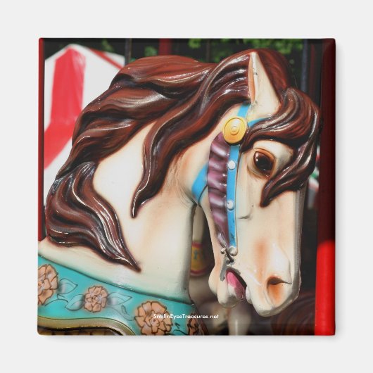 Silent Steed Carousel Horse Fotografy Magnet (Vorne)
