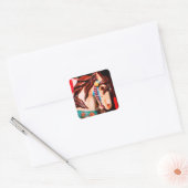 Silent Steed Carousel Pferd Quadratischer Aufkleber (Umschlag)