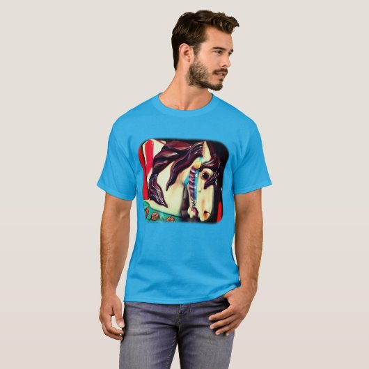 Silent Steed Carousel Pferd T-Shirt (Vorne ganz)