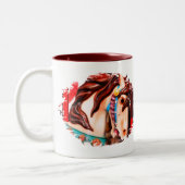 Silent Steed Carousel Pferd Zweifarbige Tasse (Links)
