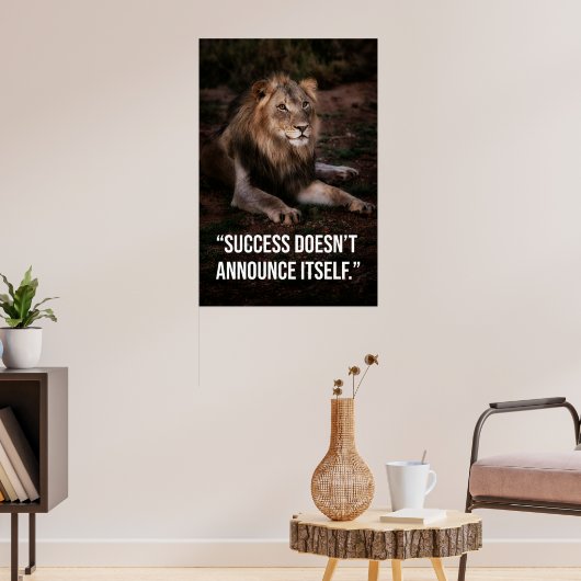 Silent Success Lion Quote Poster -Poster Design (Wohnzimmer 3)