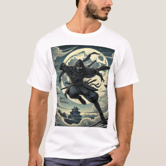 Silent Warrior: Ninja Under the Moon T-Shirt