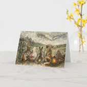 Silent Watching Whimsical Farmhouse Animals  Karte (Gelbe Blume)