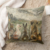 Silent Watching Whimsical Farmhouse Animals  Kissen (Decke)