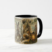 Silent Watching Whimsical Farmhouse Animals Tasse (VorderseiteRechts)