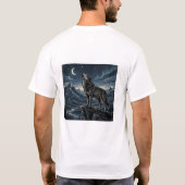Silent Wolf Under the Moon – Strength in Silence T-Shirt (Rückseite)
