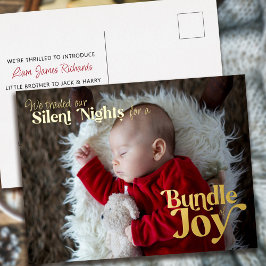 Silents Nights Bundle of Joy Baby First Christmas Folien Feiertagspostkarte