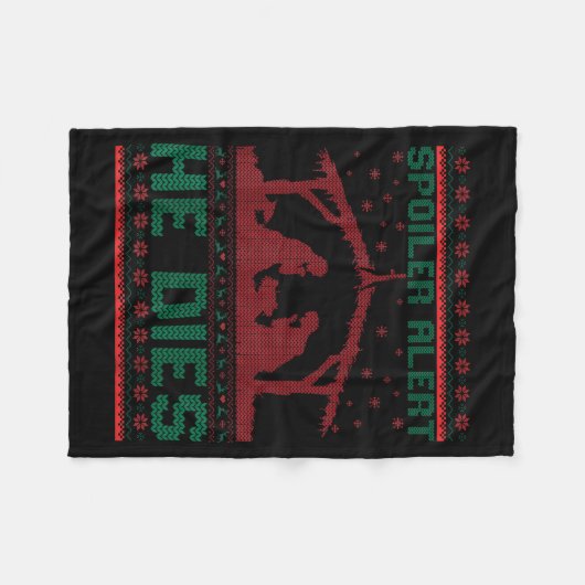Siler Alert He Dies Christmas Jumper Funny Nativit Fleecedecke (Vorderseite (Horizontal))