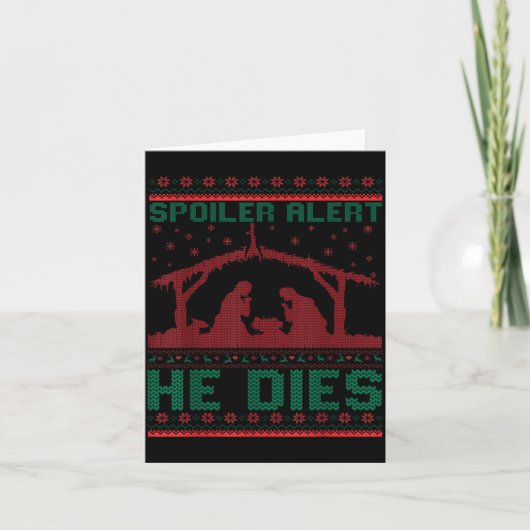 Siler Alert He Dies Christmas Jumper Funny Nativit Karte (Vorderseite)