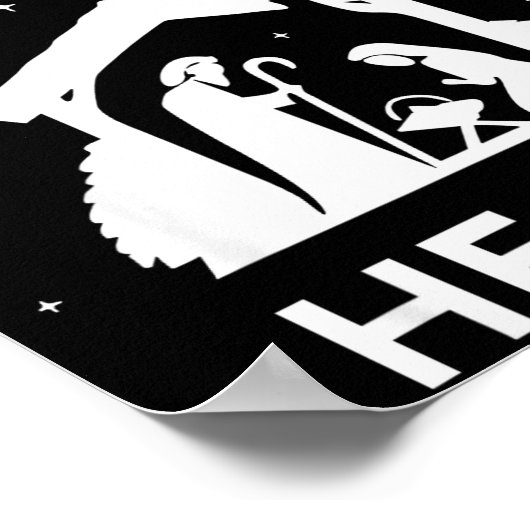 Siler Christmas Nativity Scene Funny Christian Slo Poster (Ecke)