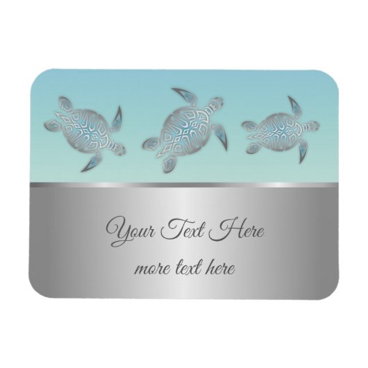 Siler Sea Turtles Beach Style Magnet (Horizontal)