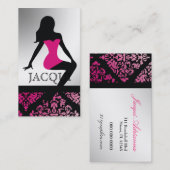 Silhouette311-bombshell Zebra - luxuriös Rosa Visitenkarte (Vorne/Hinten)
