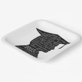 Silhouette 2025 Junge Graduate on White Pappteller (Gewinkelt)