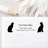 Silhouette-Adressetiketten für Schwarze Katzen (Insitu)