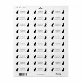 Silhouette-Adressetiketten für Schwarze Katzen (Vorne)