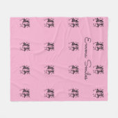 Silhouette African Art Celebration Dance Pink Fleecedecke (Vorderseite (Horizontal))