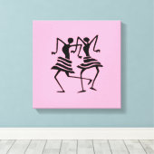 Silhouette African Art Celebration Leinwanddruck (Insitu (Holzboden))