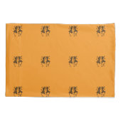 Silhouette Afrikanische Kunst, Feierabend Orange Kissenbezug (Rückseite-Links)