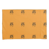 Silhouette Afrikanische Kunst, Feierabend Orange Kissenbezug (Vorderseite-Rechts)