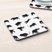 Silhouette-afrikanisches Safari-Tier Untersetzer (Linke Seite)