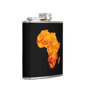 Silhouette Afrikas in Flammen Flachmann (Rechts)