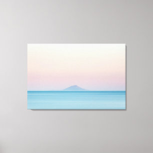 Silhouette am Horizont bei Sonnenuntergang Leinwanddruck