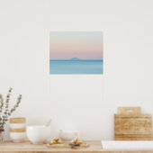 Silhouette am Horizont bei Sonnenuntergang Poster (Küche)