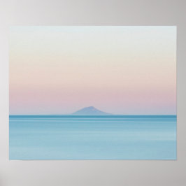 Silhouette am Horizont bei Sonnenuntergang Poster