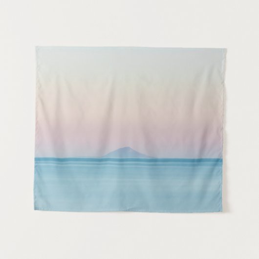 Silhouette am Horizont bei Sonnenuntergang Wandteppich (Vorderseite (Horizontal))