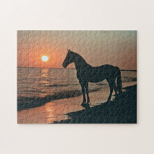 Silhouette am Meer Puzzle