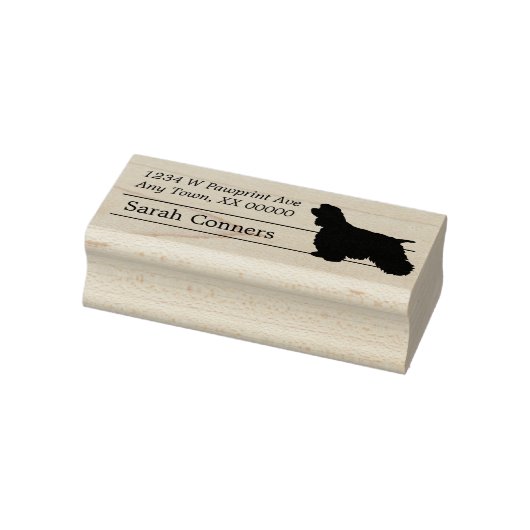 Silhouette American Cocker Spaniel Rücksendeadress Gummistempel (Stempel)
