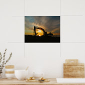 Silhouette an den Wellenbrechern Poster (Küche)
