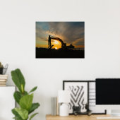 Silhouette an den Wellenbrechern Poster (Heimbüro)