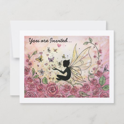 Silhouette and Roses Einladung (Vorderseite)