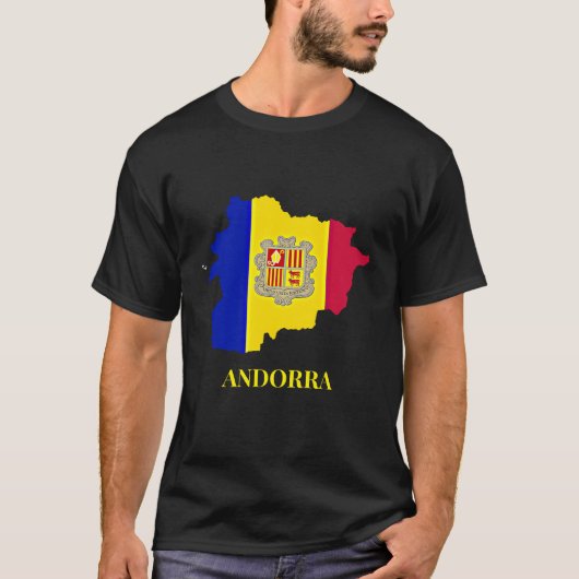 Silhouette Andorra, Flagge, T-Shirt (Vorderseite)