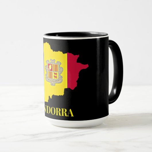 Silhouette Andorra, Flagge, Tasse (VorderseiteRechts)