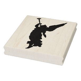 Silhouette Angel mit Trompete Art Briefmarke Gummistempel